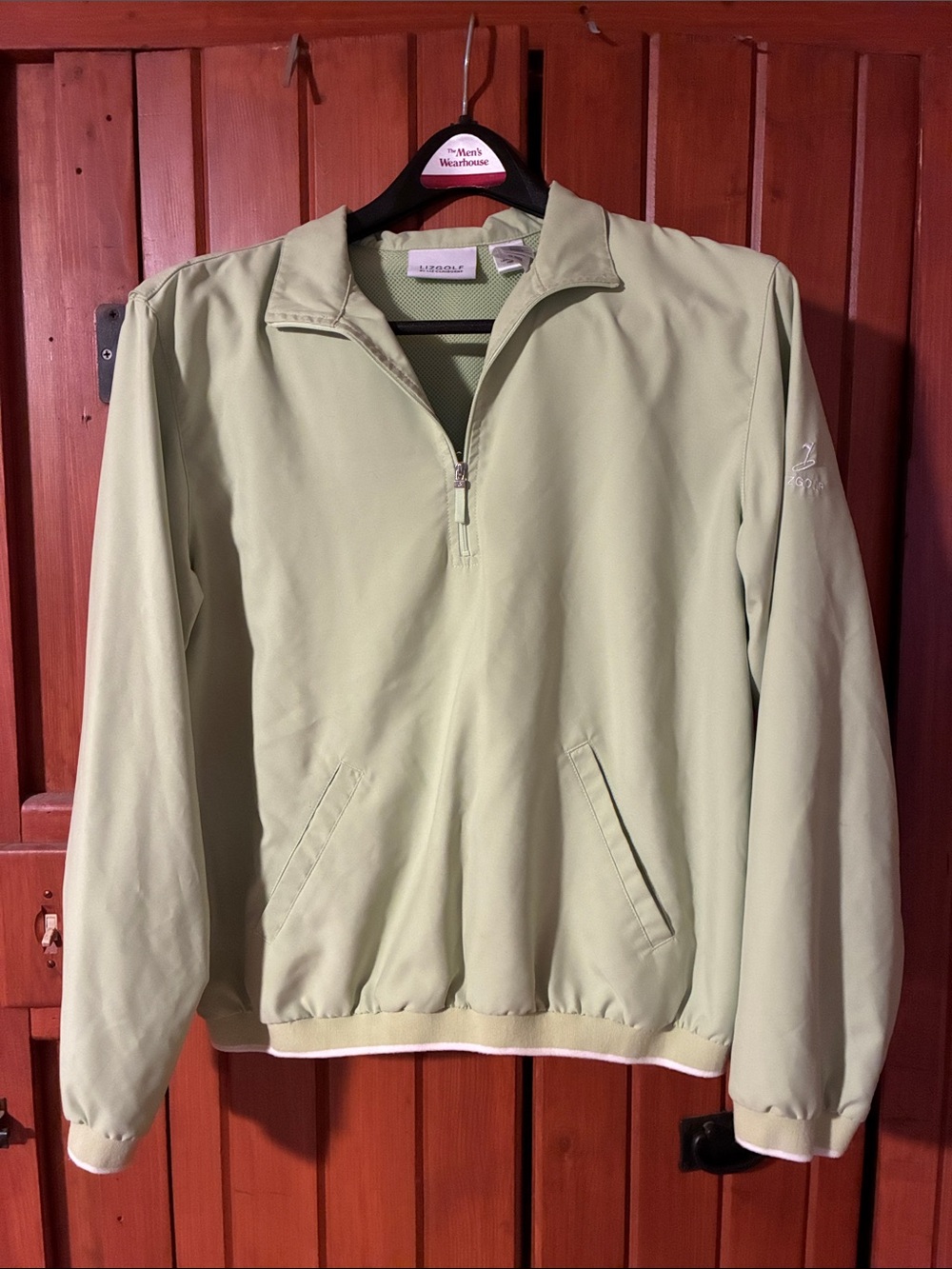 Lizgolf by Liz Claiborne Light Green Quarter-Zip Windbreaker. JC